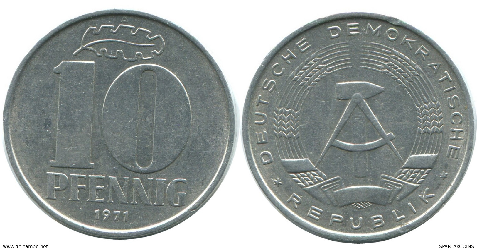 10 PFENNIG 1971 A DDR EAST GERMANY Coin #AE097.U - 10 Pfennig