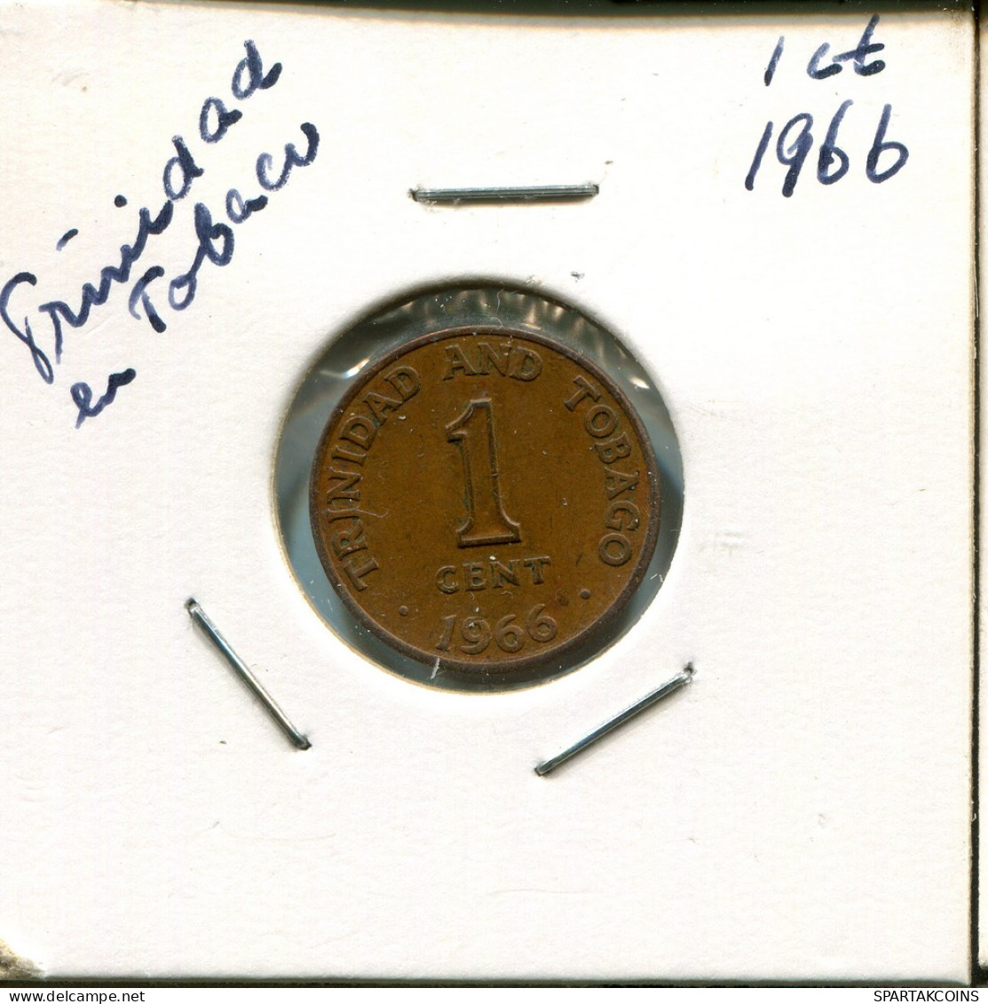 1 CENT 1966 TRINITÉ-ET-TOBAGO TRINIDAD & TOBAGO Pièce #AN684.F - Trinité & Tobago