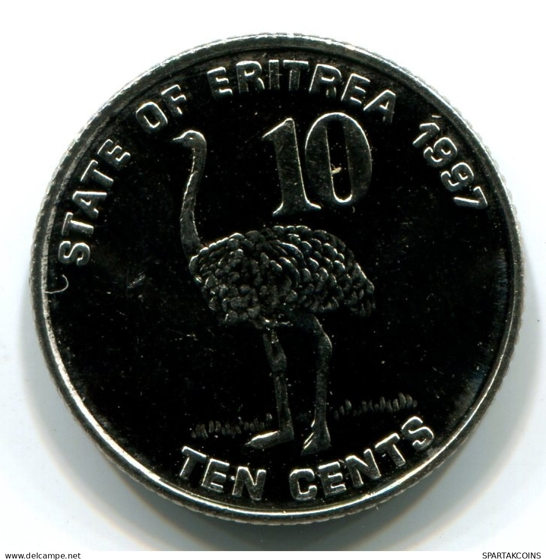 10 CENTS 1997 ERITREA UNC Bird Ostrich Münze #W11357.D - Erythrée