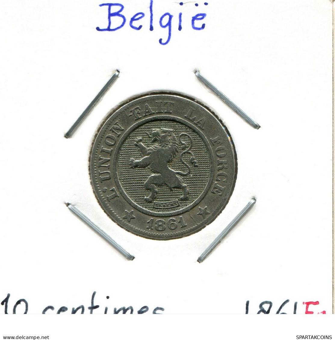 10 CENTIMES 1861 FRENCH Text BELGIUM Coin #BA268.U - 10 Centimes