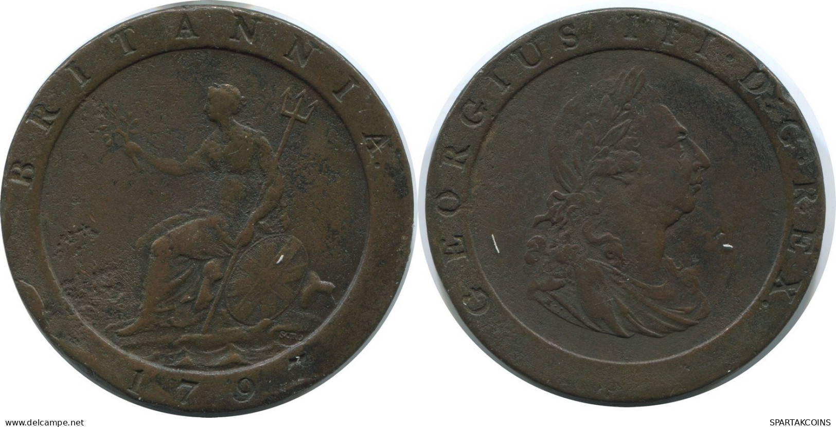 2 PENCE 1797 UK GROßBRITANNIEN GREAT BRITAIN Münze #AE795.16.D - D. 2 Pence