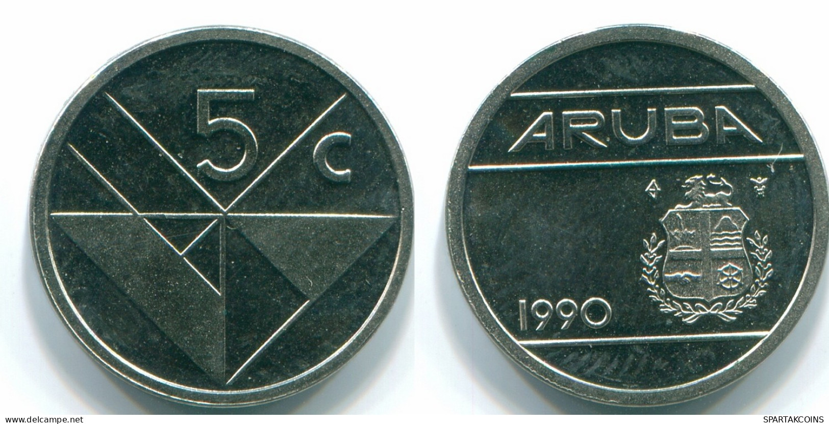 5 CENTS 1990 ARUBA (Netherlands) Nickel Colonial Coin #S13619.U - Aruba