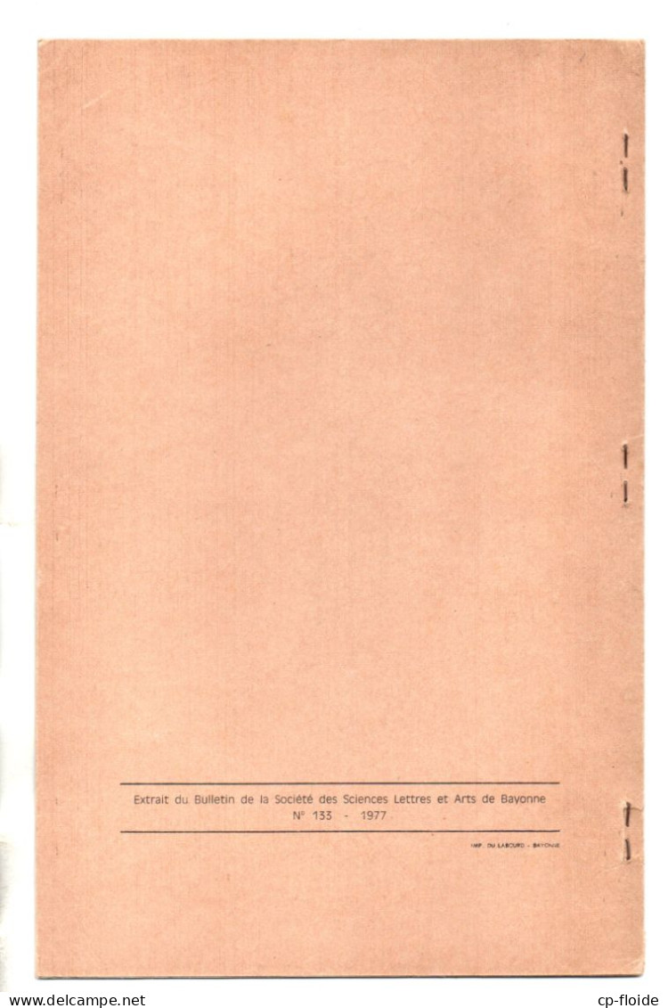 LIVRE . PAYS BASQUE . ÉVÊQUES ORIGINAIRE DU DIOCÈSE DE BAYONNE ET BULLETIN DIOCÉSAIN 1957 - Réf. N°230L - - Baskenland