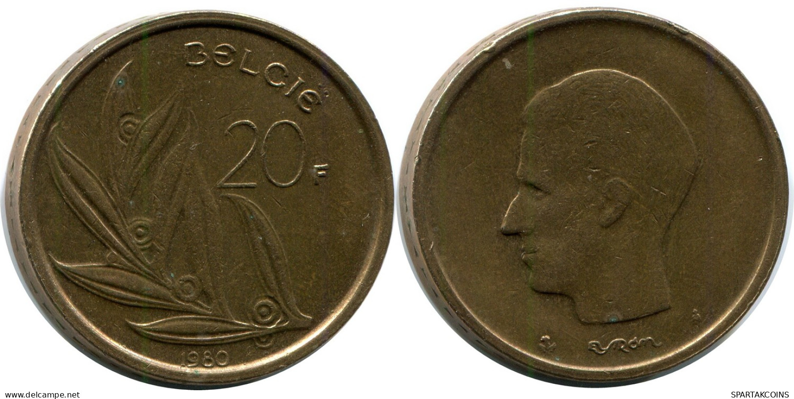 20 FRANCS 1980 DUTCH Text BELGIEN BELGIUM Münze #AZ363.D - 20 Francs