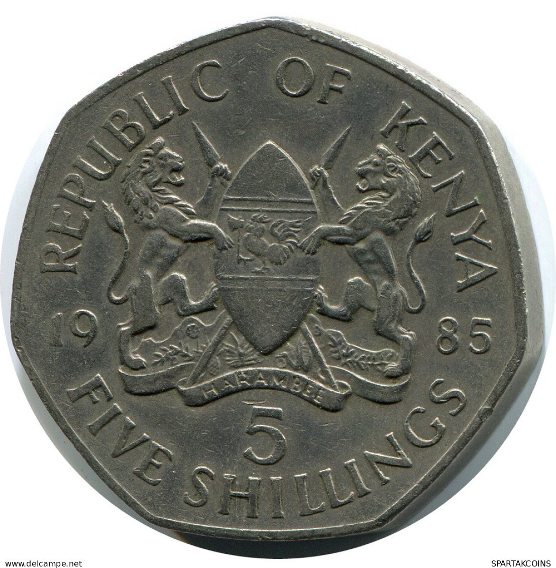 5 SHILLINGS 1985 KENYA Moneda #AR855.E - Kenya