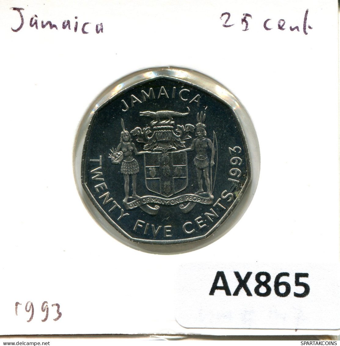 25 CENTS 1993 JAMAICA Moneda #AX865.E - Giamaica