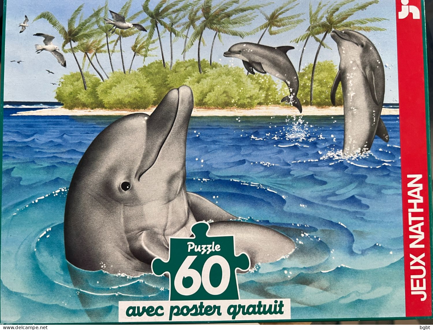 PUZZLE NATHAN 60 Pièces - LES DAUPHINS - Format 26x36 Cm - TB ETAT - Rompecabezas