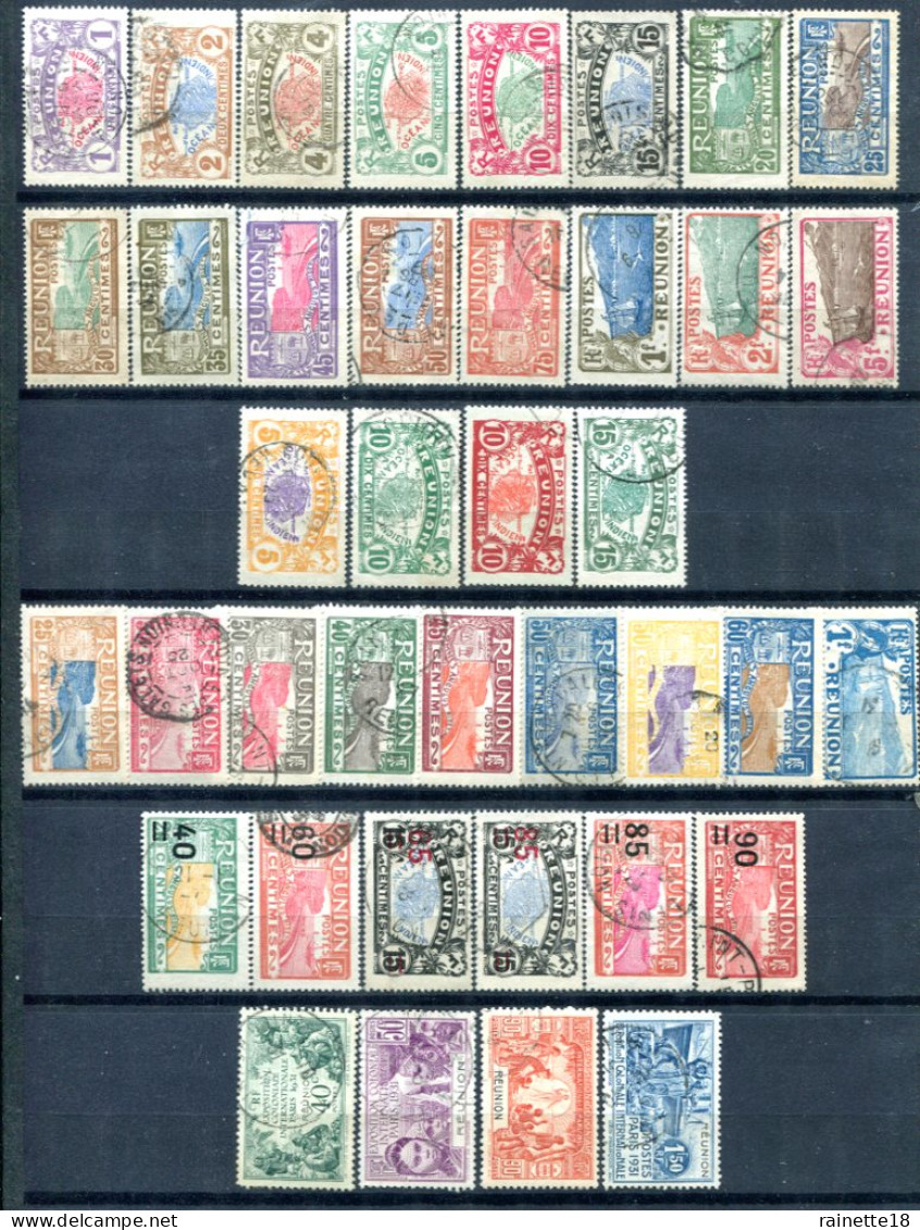 Réunion      4 Séries Complètes  Oblitérés     56/71-84/96- 97/102 - 119/122 - Used Stamps