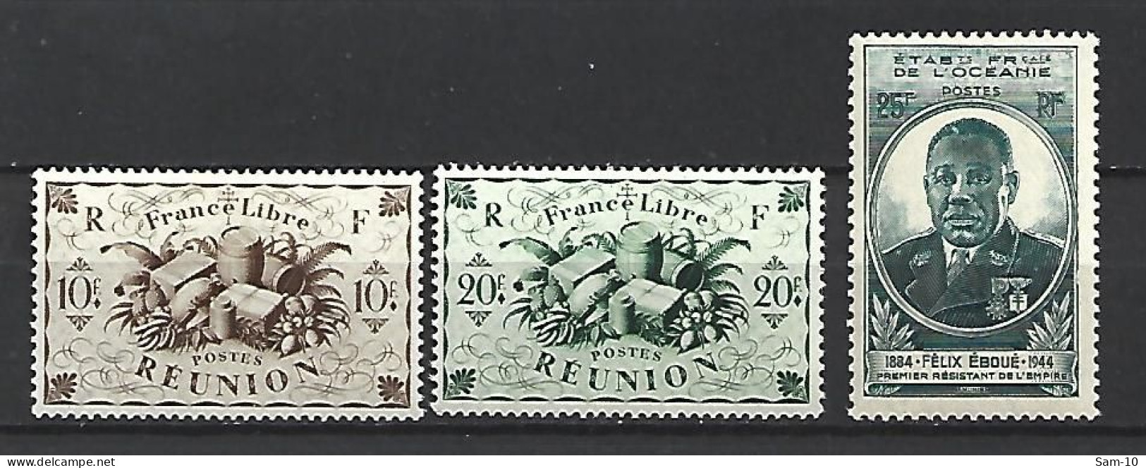 Timbre De Colonie Française Réunion Neuf * N 245 / 246 + 261 - Neufs