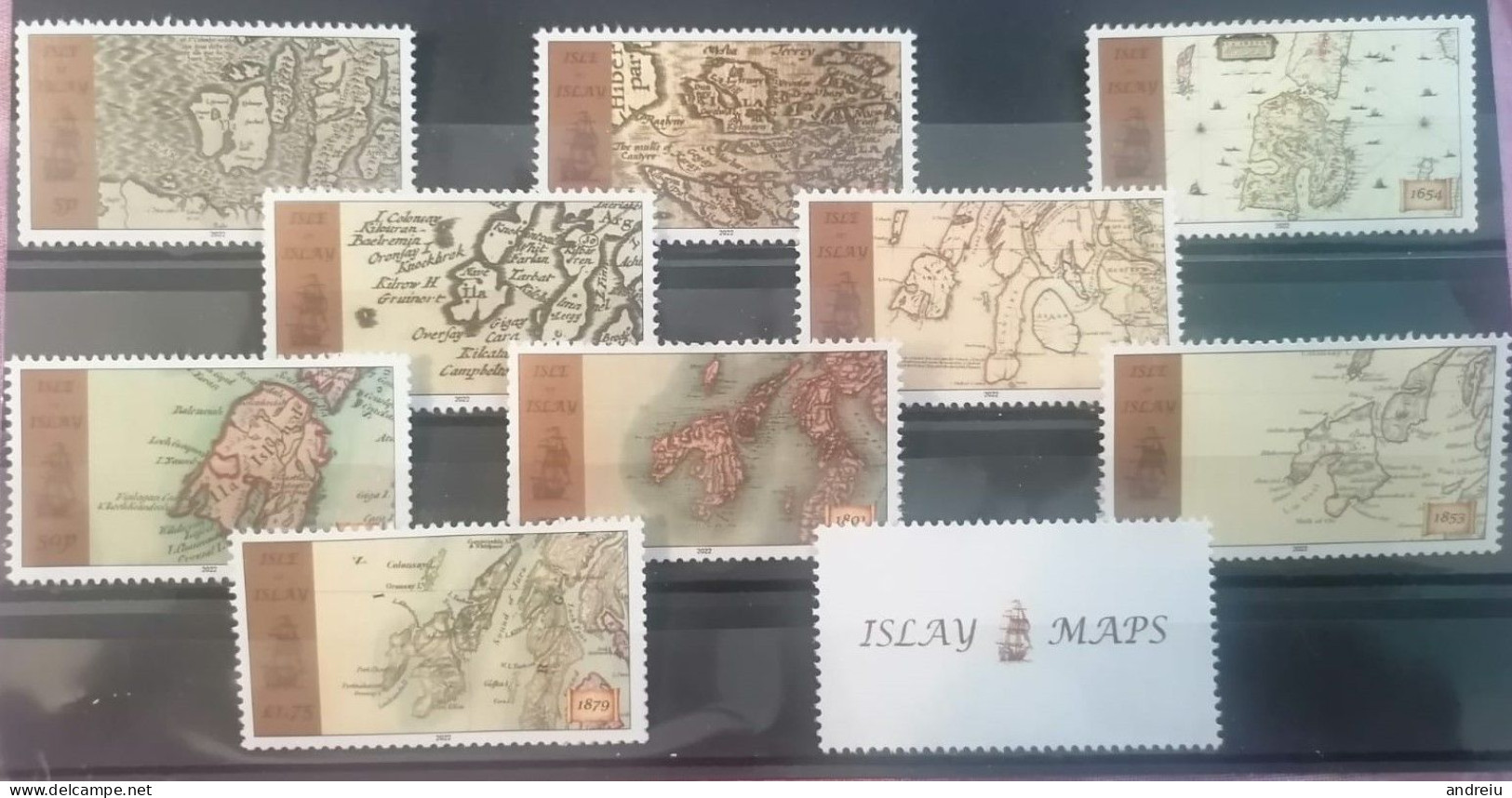 2022 GB Locals: Isle Of Islay - Old Maps Of Islay 9v+label, Geography, Cartes, Karten, Mapas MNH - Inseln