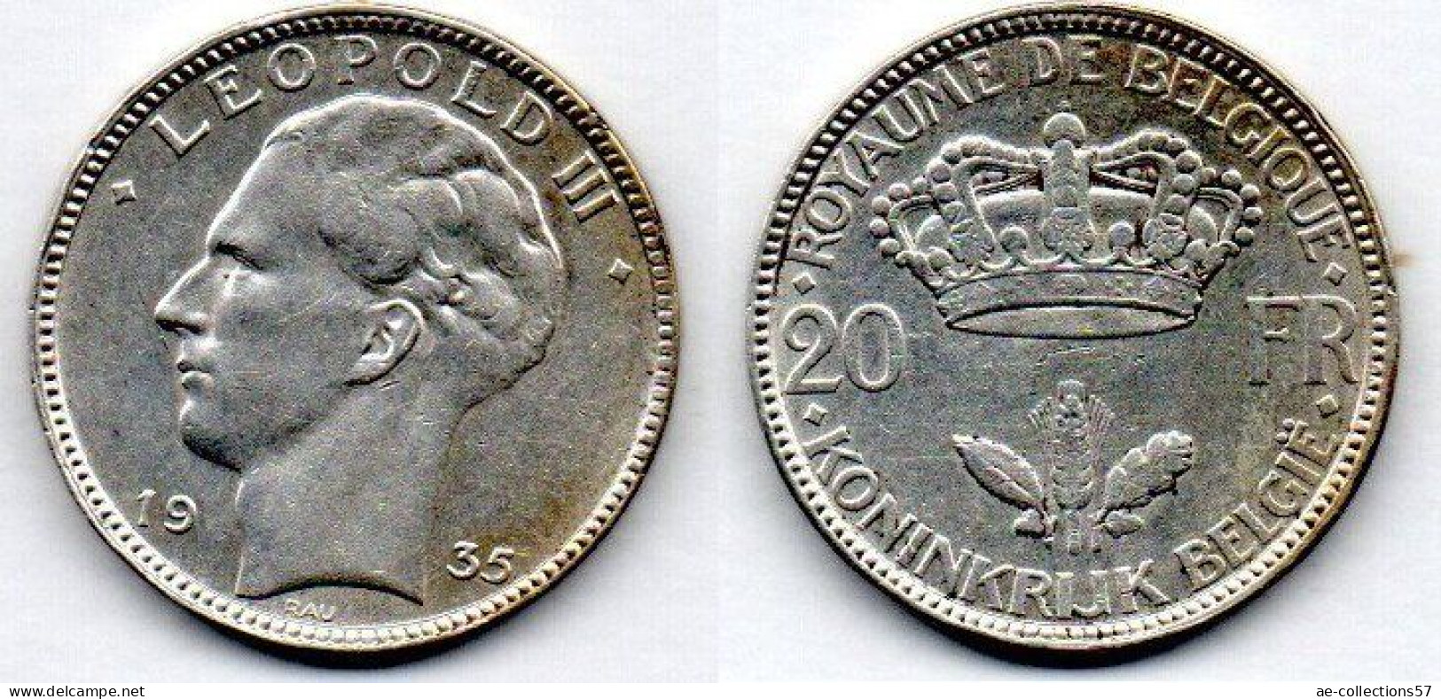 MA 21273 /  Belgique - Belgien - Belgium 20 Francs 1935 TTB+ - 20 Francs
