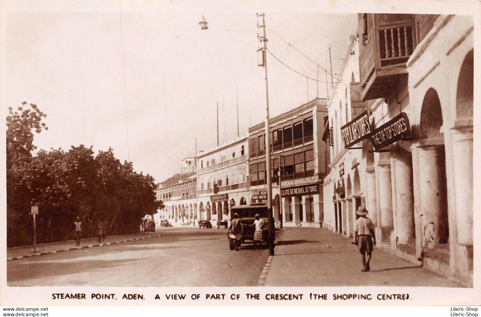 CPA Aden ± 1930 - Steamer Point - A View Of Part Of The Crescent - Shopping Centre - Photographed By A. ABASSI - Jemen