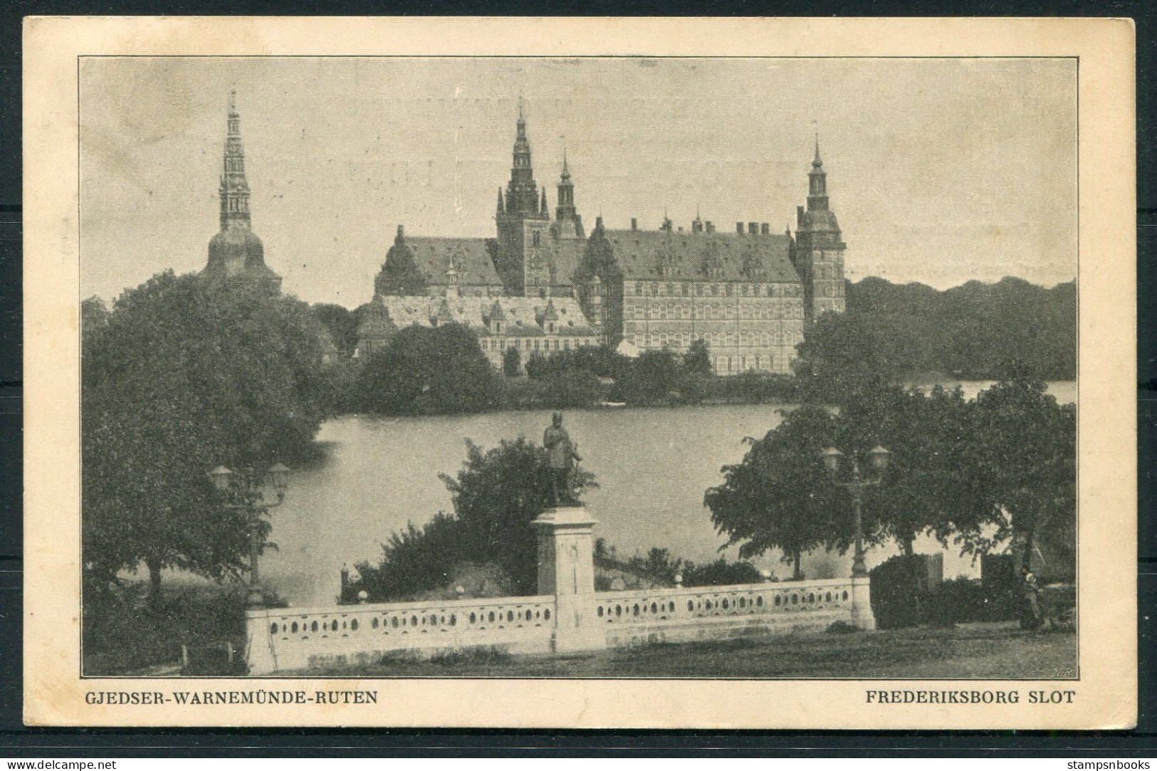 1907 Denmark Frederiksborg Slot Gjedser - Warnemunde - Ruten Ship Postcard - Copenhagen. Kjobenhavn/Warnemunde - Briefe U. Dokumente