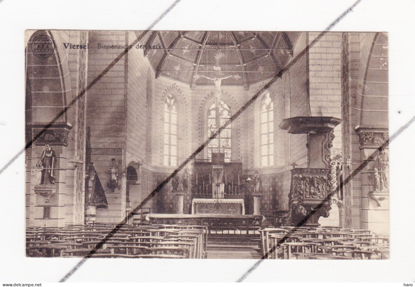 VIERSEL - Binnenzicht Der Kerk 1938  (B328) - Zandhoven