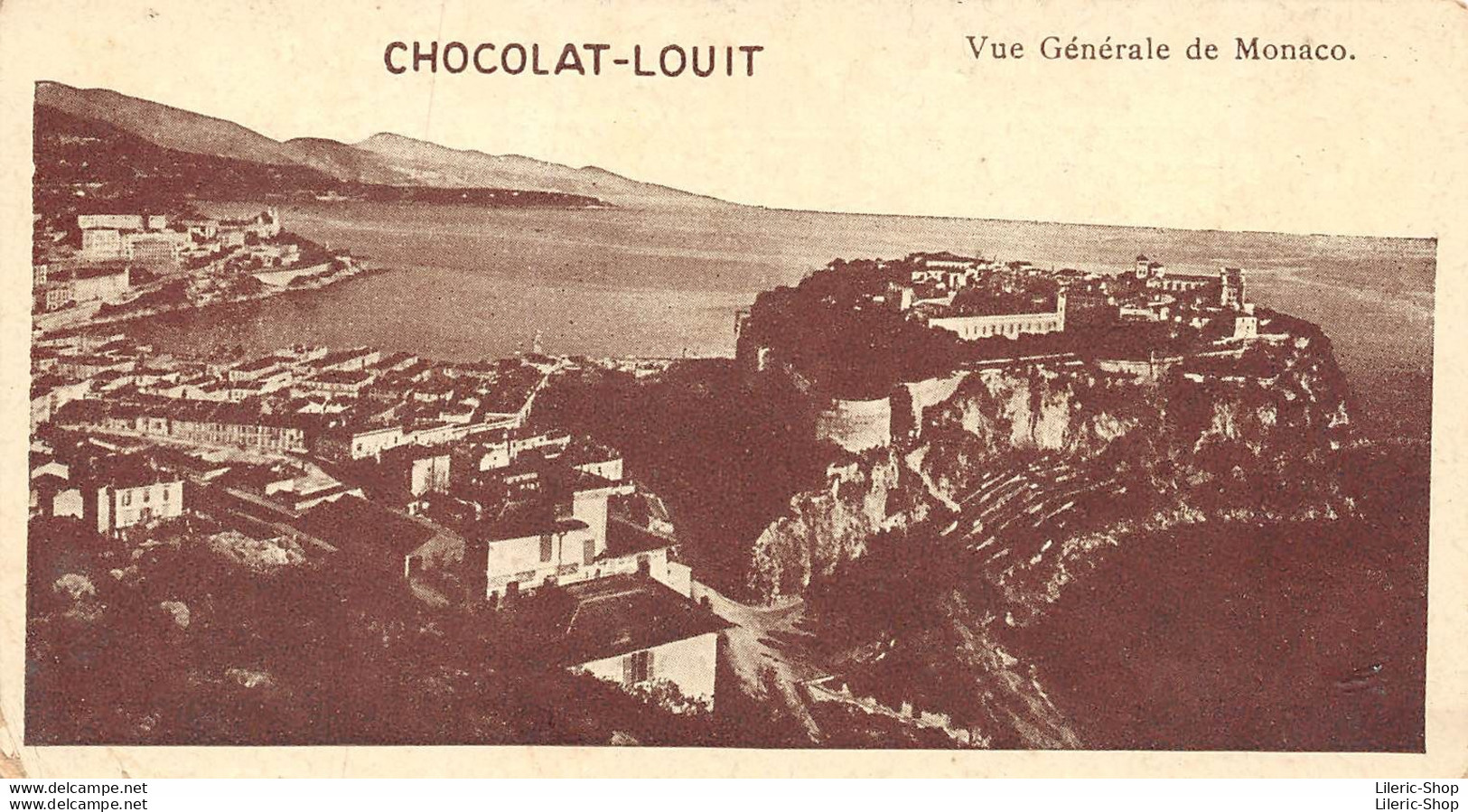 4 VINTAGE ADVERTISING POSTCARDS " CHOCOLAT-LOUIT 130X71 " BRUXELLES ATHÈNES NORVÈGE MONACO - Werbepostkarten