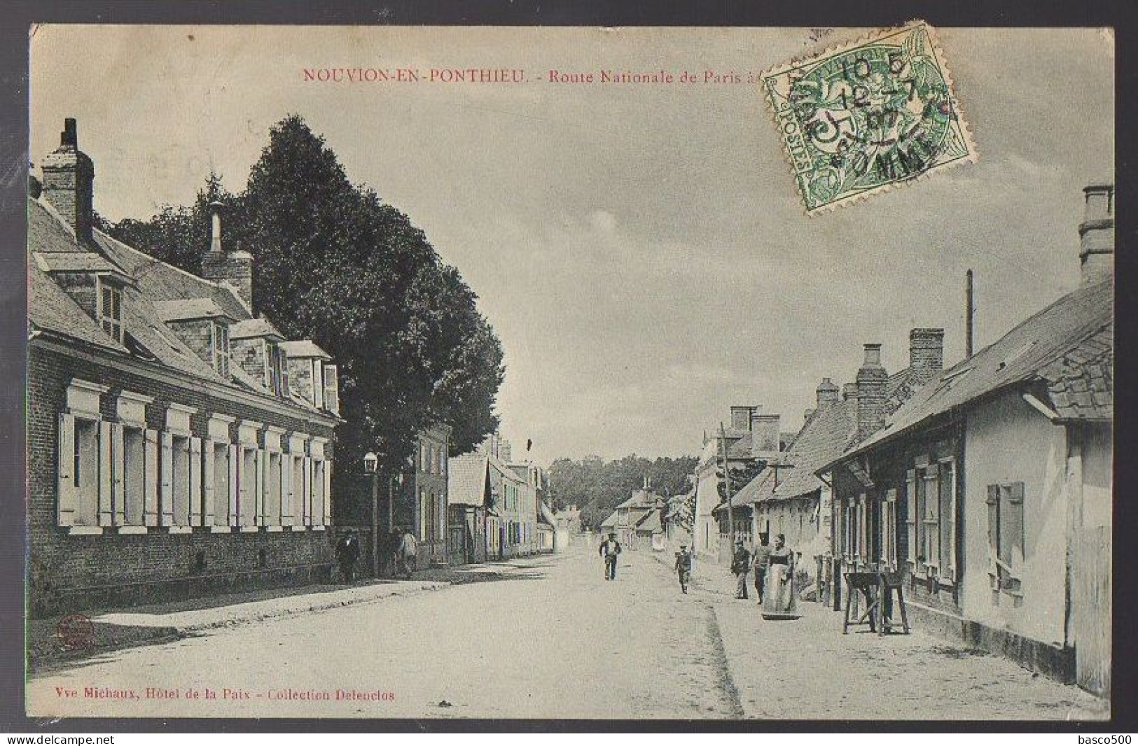 1907 NOUVION En PONTHIEU - ROUTE NATIONALE De PARIS Animée - Nouvion