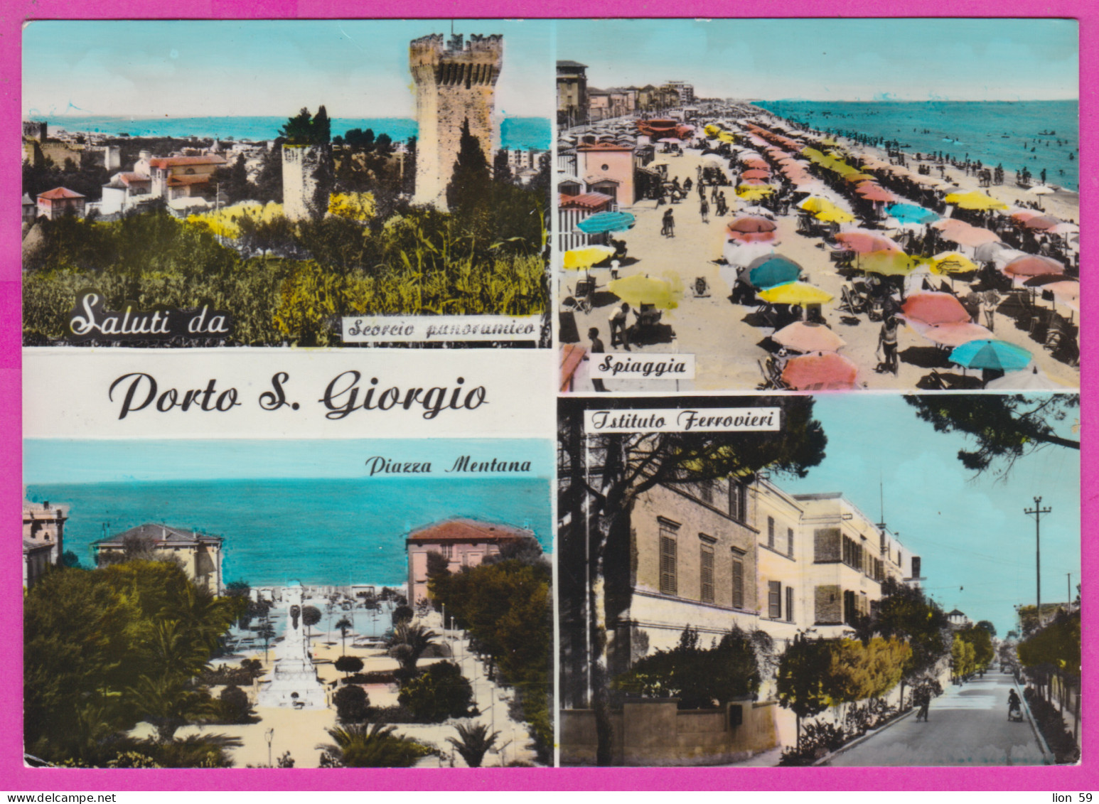 290866 / Italy - Porto San Giorgio - Piazza Mentana , Beach Adriatic Sea Spiaggia , Cercio Panorama Tower PC Italia - Fermo