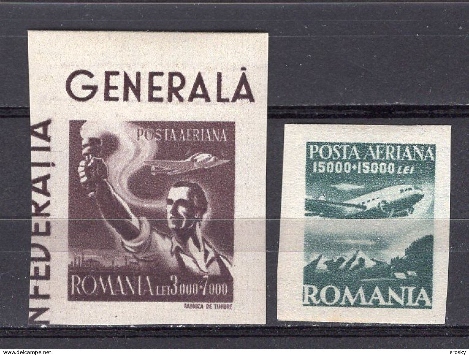 S2475 - ROMANIA ROUMANIE AERIENNE Yv N°38A/B ** - Unused Stamps