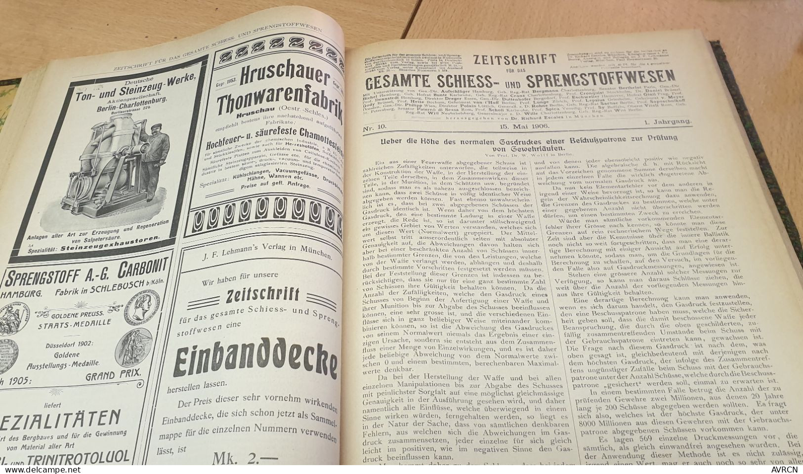 zeitschrift für das gesamte schiess- und sprengstoffwesen Dr Richard Escales 1906