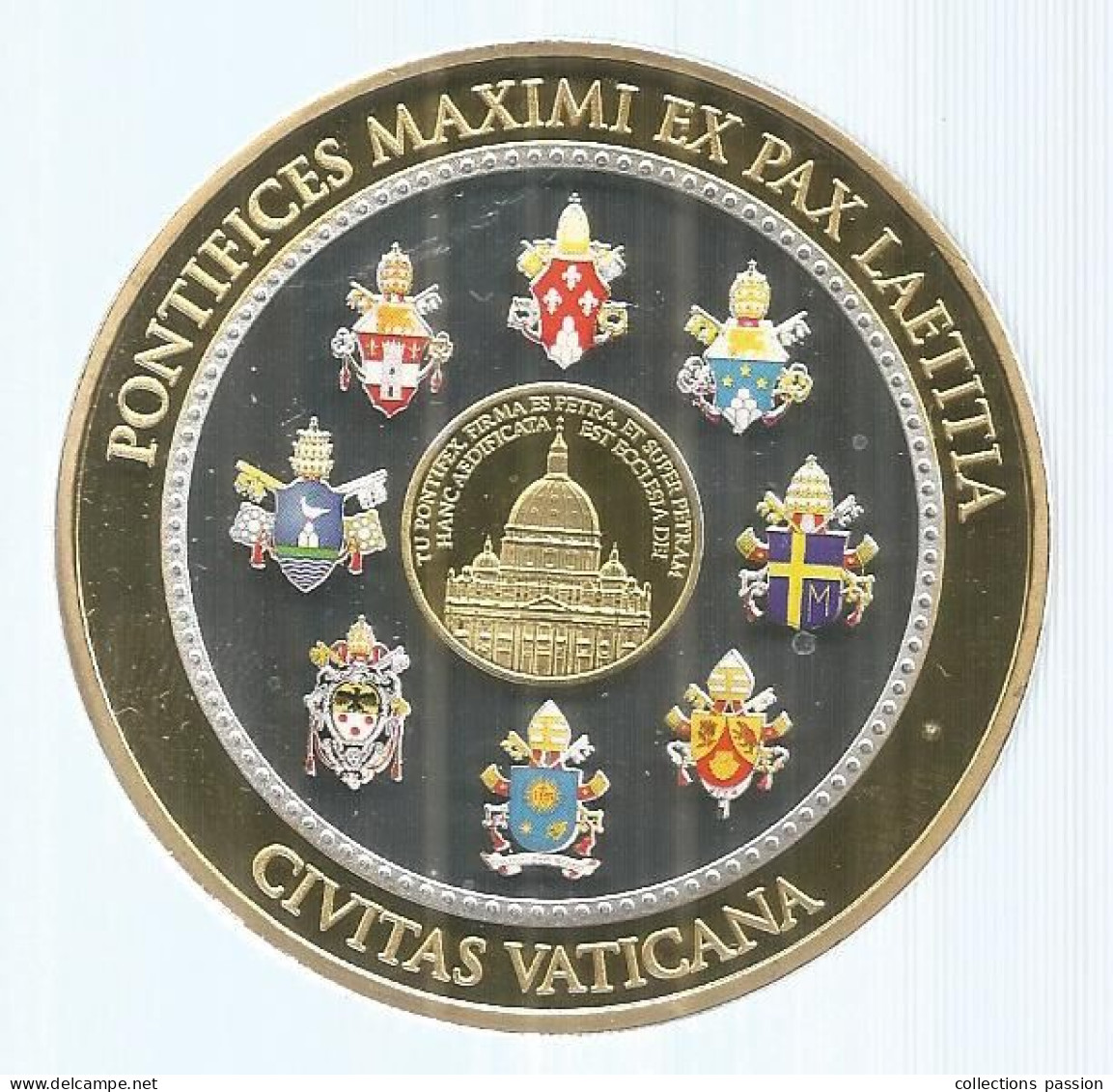Médaille, VATICAN, Pontifices Maximi Ex Pax Laetitia, FRANCISCUS P.M., 13 III 2013,112 Gr, Dia. 70 Mm, Frais Fr 6.00 E - Altri & Non Classificati