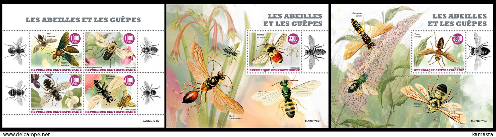 Central Africa  2022 Bees And Wasps. (727) OFFICIAL ISSUE - Abeilles