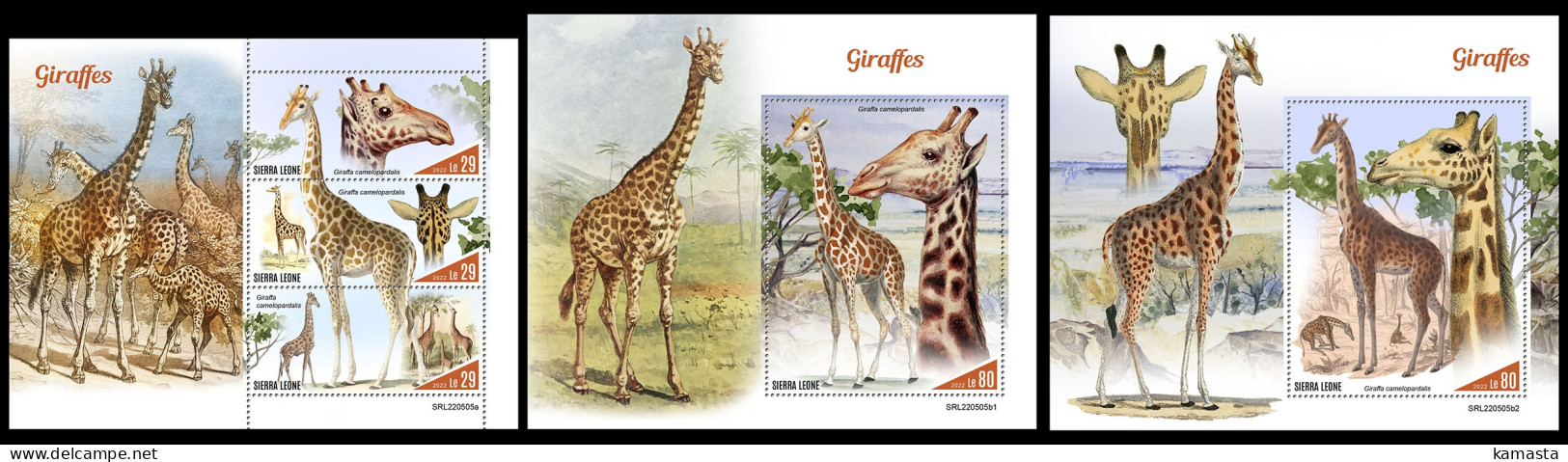 Sierra Leone  2022 Giraffes. (505) OFFICIAL ISSUE - Jirafas