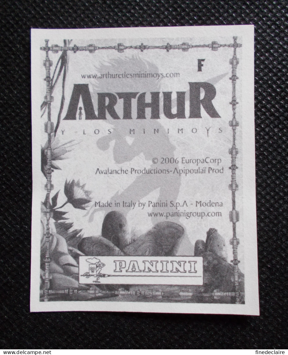 Vignette Autocollante Panini - Arthur Et Les Minimoys - Arthur Et Les Minimoys - Lettre: F - Spanische Ausgabe