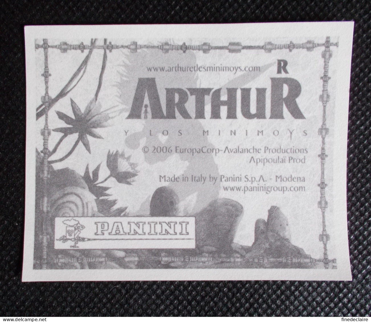 Vignette Autocollante Panini - Arthur Et Les Minimoys - Arthur Y Los Minimoys - Lettre: R - Spanish Edition