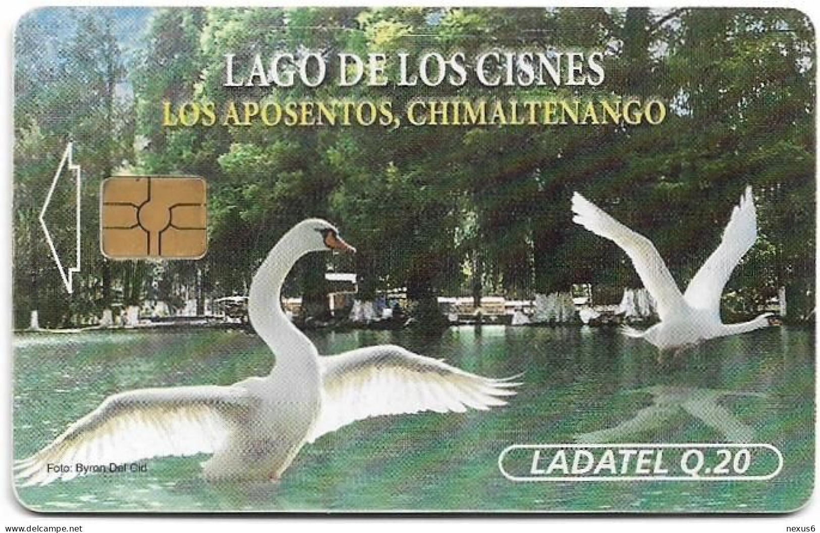 Guatemala - Telgua Ladatel - Swans Lake, Lago De Los Cisnes, Los Aposentos, Gem5 Black, 2000, 20Q, Used - Guatemala