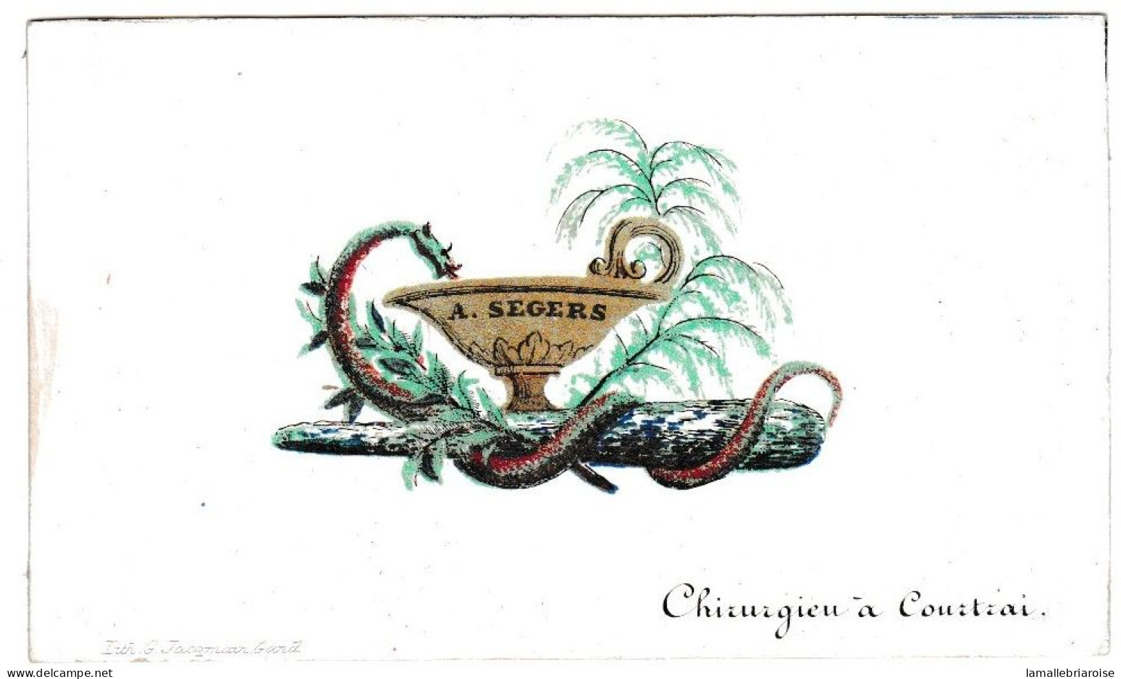 Belgique, "Carte Porcelaine" Porseleinkaart, Courtrai, Kortrijk, A. Segers, Chirurgien, Dim: 81x48mm - Porzellan