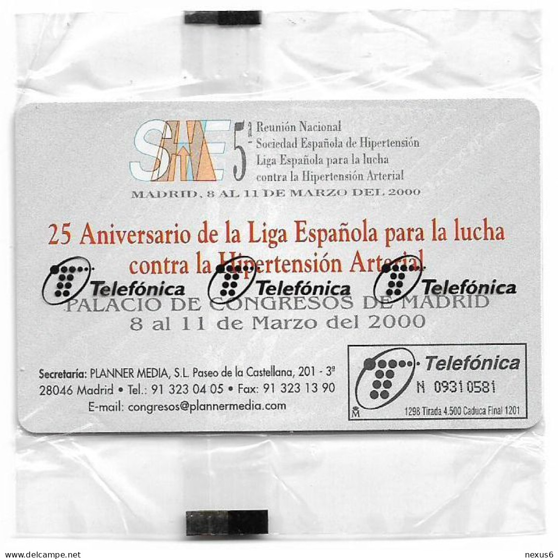 Spain - Telefónica - 25 Aniv. SHE - 4a Reunión Nacional - P-366 - 12.1998, 1.000PTA, 4.500ex, NSB - Privatausgaben