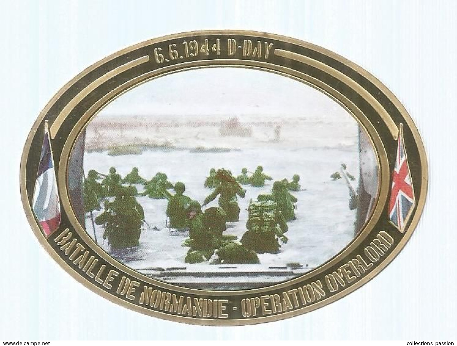 Médaille, 6.6.1944 D.DAY, Bataille De Normandie, Opération Overlord,110 Gr, 85 X 65 Mm, Militaria, Frais Fr 6.00 E - Otros & Sin Clasificación