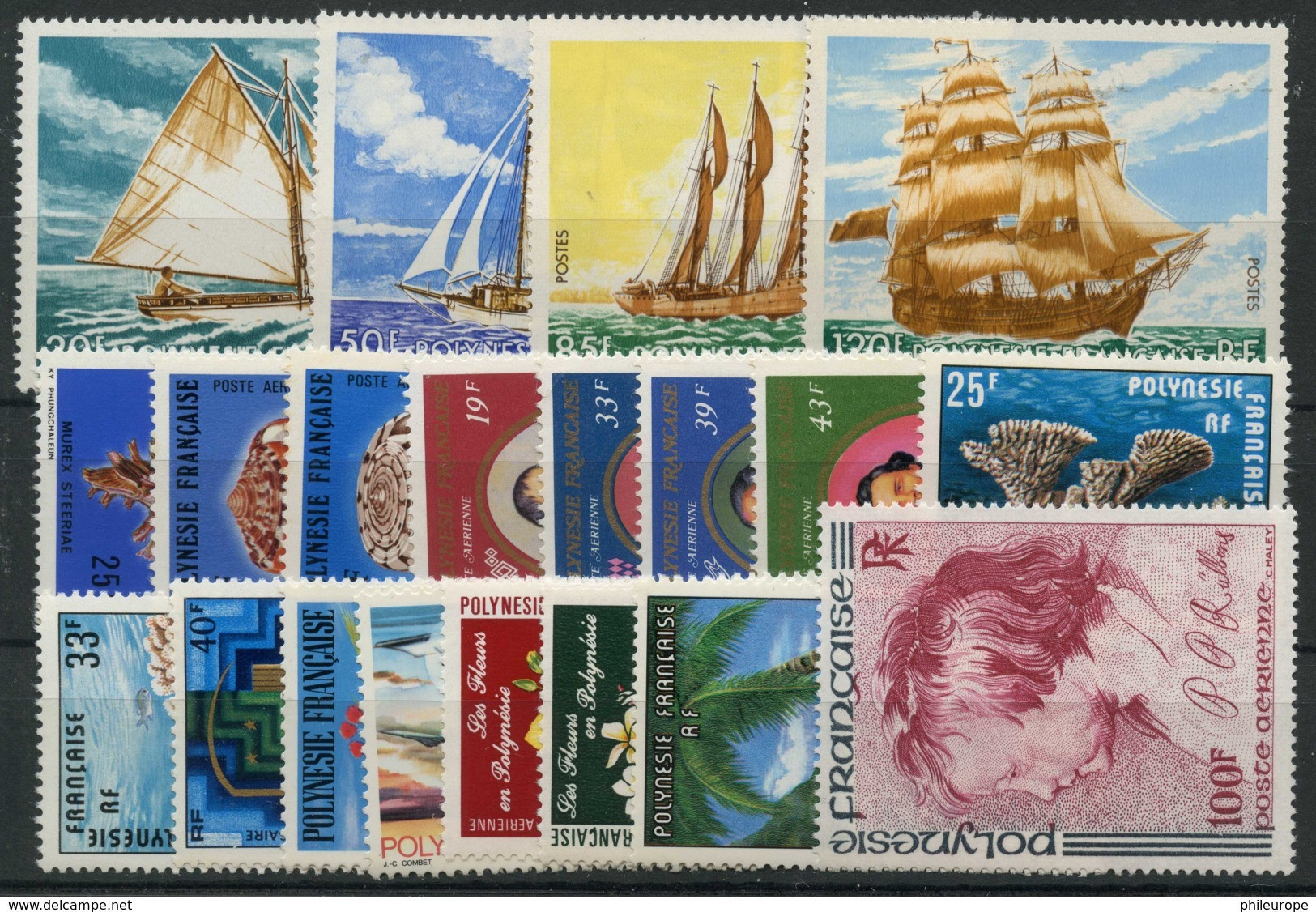 Polynesie Annees Completes (1977) N 115 A 118 Et PA 114 A 129 (Luxe) - Komplette Jahrgänge