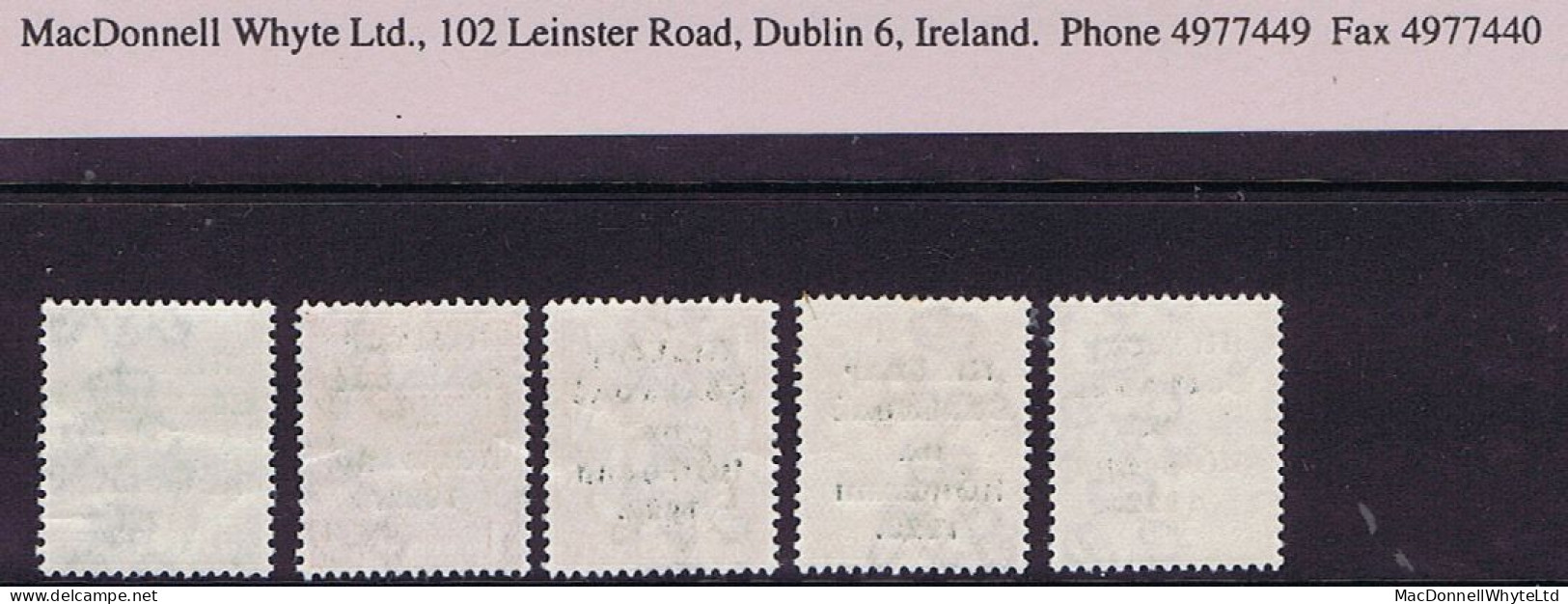 Ireland 1922 (Nov-Dec) Thom Rialtas 5-line Wide Overprint, Set Of 5 On Myatt Grafton Album Page Mint Unmounted - Ungebraucht