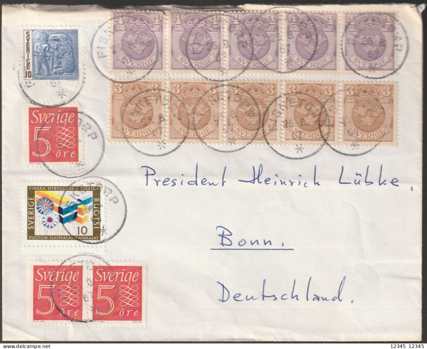 Letter 1967 From Fisketorp To Bonn (President Heinrich Lübke) - Covers & Documents