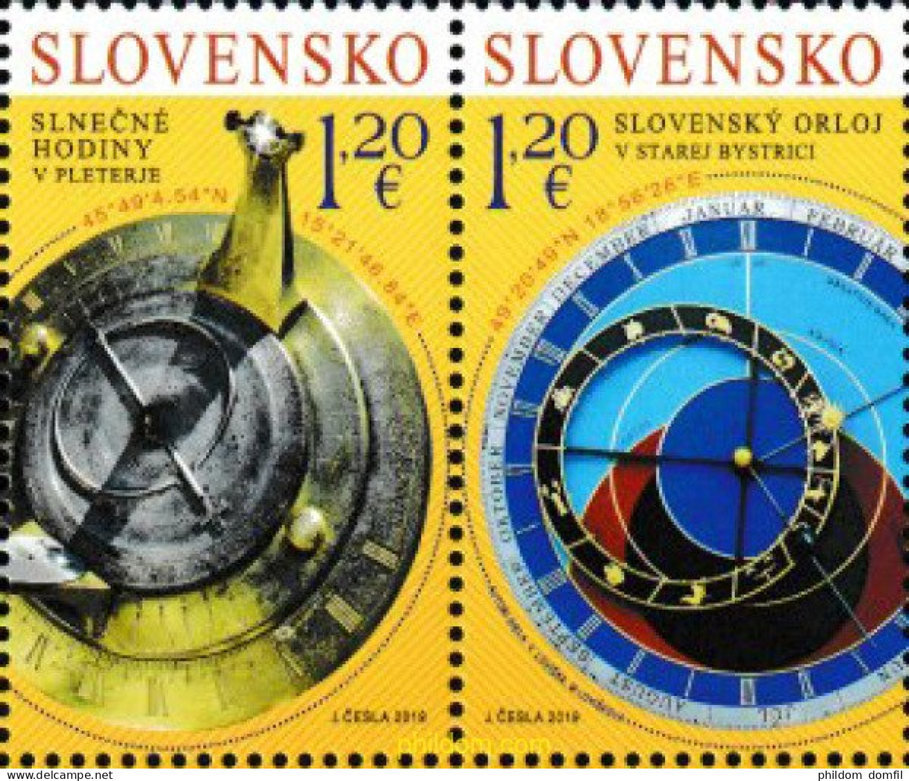 606657 MNH ESLOVAQUIA 2019 RELOJ ASTRONOMICO EN STARA BYSTRICA - Horlogerie