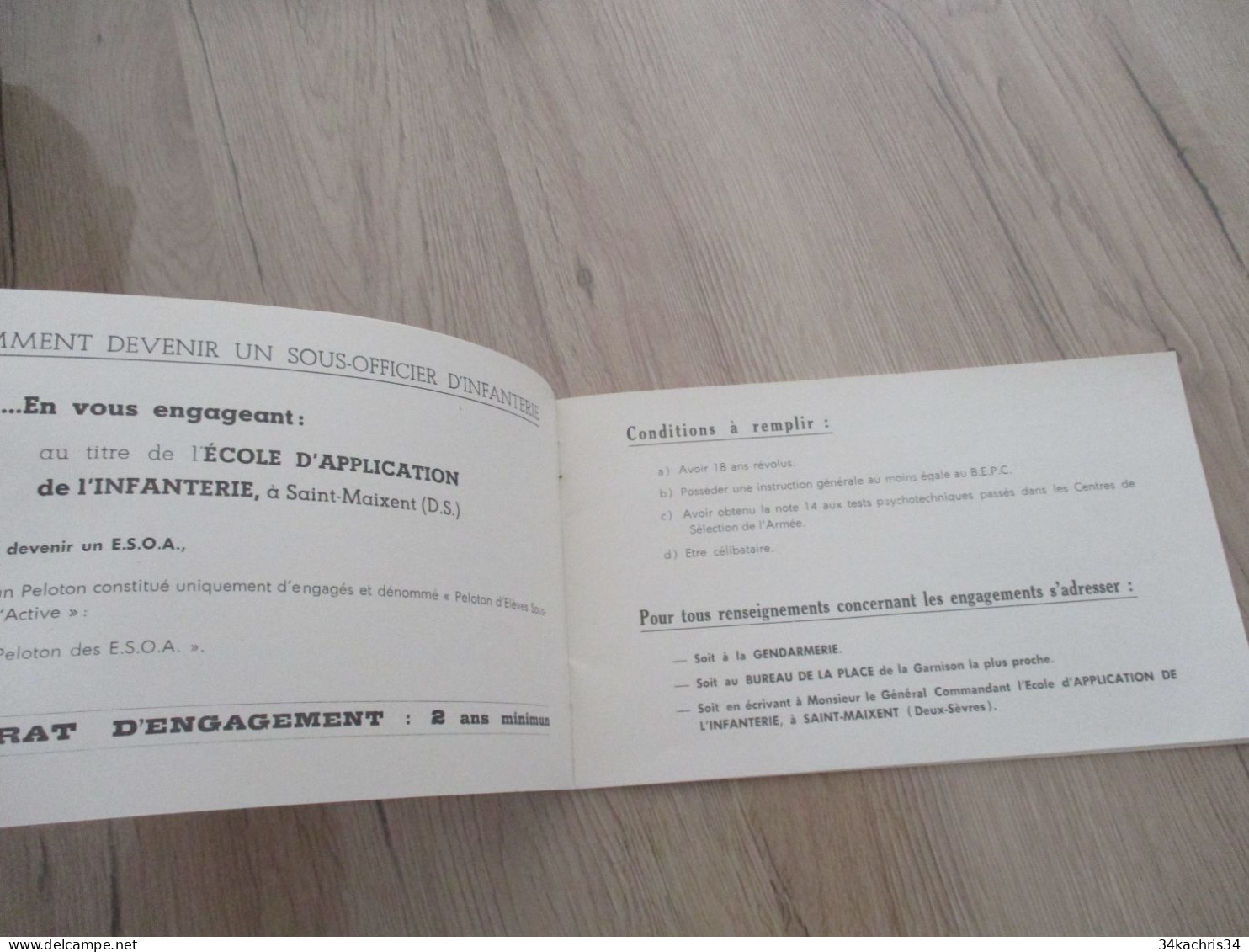 Catalogue Propagande Militaire Pour Le Recrutement De Sous Officiers 1958 Imprimerie De L'E.A.I. - Documenten