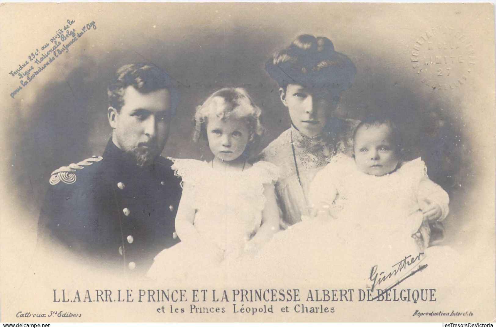 FAMILLES ROYALES - LL.AA.RR. Le Prince Et La Princesse Albert De Belgique Et Les Princes.. - Carte Postale Ancienne - Royal Families