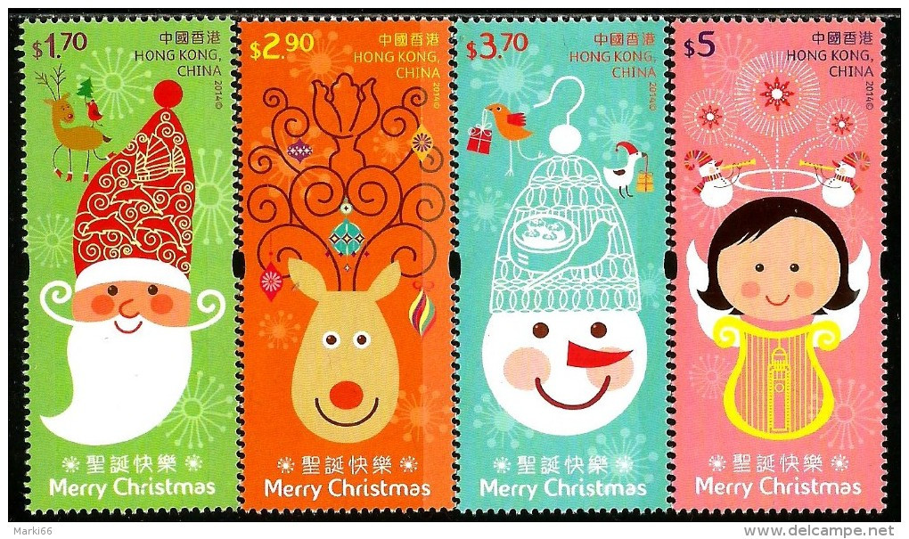 Hong Kong - 2014 - Christmas - Mint Stamp Set - Unused Stamps