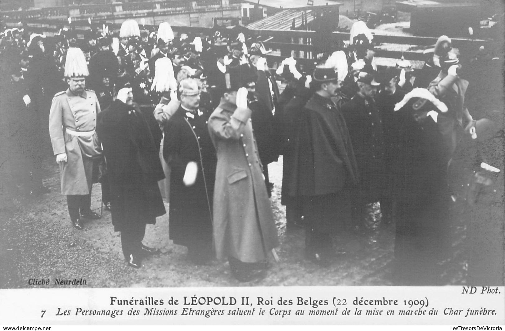 FAMILLES ROYALES - Funérailles De Léopold II, Roi Des Belges - 23 Décembre 1909 - Carte Postale Ancienne - Familias Reales