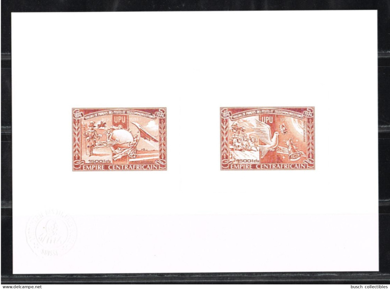 Centrafricaine 1978 Mi. 547 - 548 Epreuve D'Artiste Collective Artist Proof Dove UPU Avion Concorde Horse Space Airplane - UPU (Universal Postal Union)