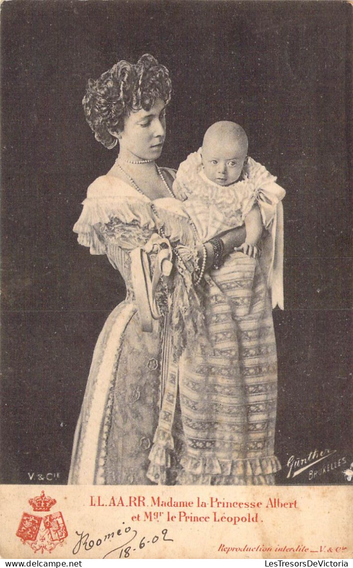FAMILLES ROYALES - LL.AA.RR. Madame La Princesse Albert Et Mgr Le Prince Léopold  - Carte Postale Ancienne - Royal Families