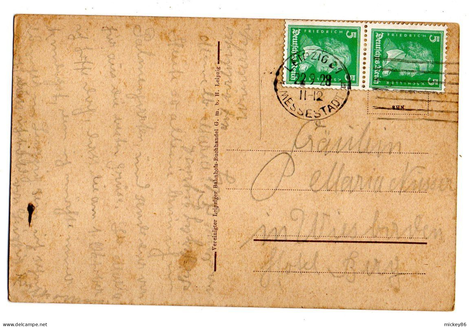 Allemagne -- LEIPZIG -1928 - Palmengarten.....timbres....cachet - Leipzig