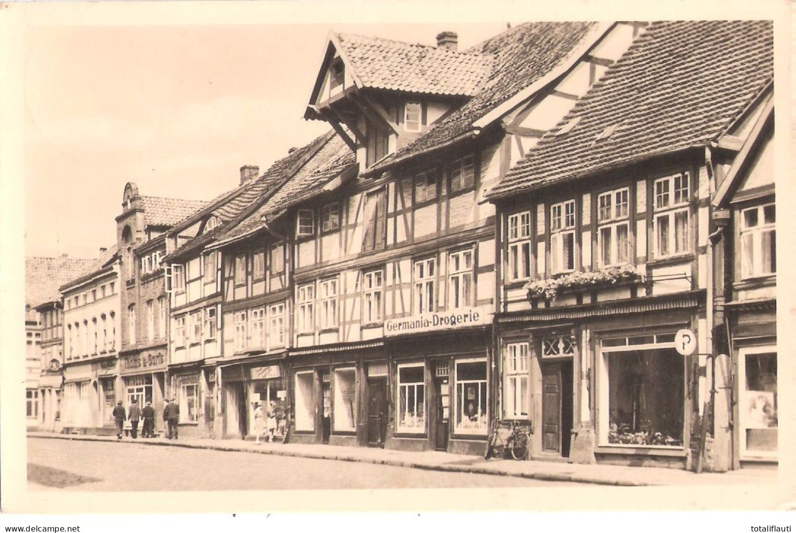 GRABOW Bei Ludwigslust Mecklenburg Stalinstraße Germania Drogerie THAMS & GARFS 13.1.1958 Gelaufen - Ludwigslust