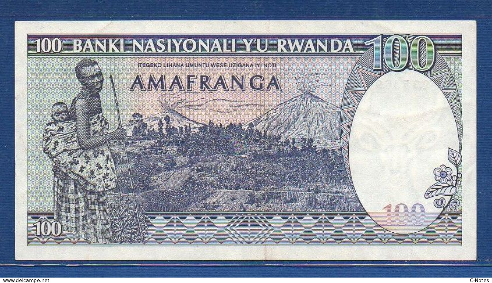 RWANDA - P.18 – 100 FRANCS 1982 XF/aUNC,  S/n F2354697 - Rwanda