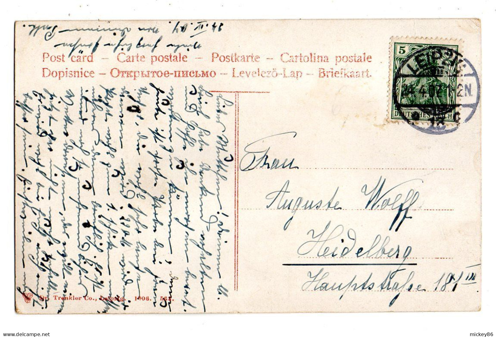 Allemagne -- LEIPZIG -1907 - Thuringer Hof  (très Animée)   ...colorisée...timbre...cachet - Leipzig