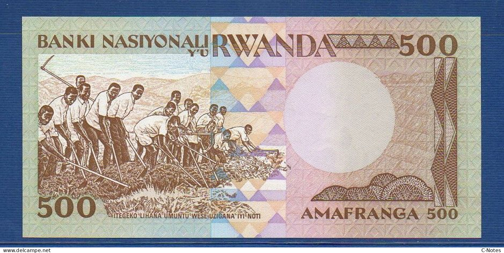 RWANDA - P.16 – 500 FRANCS 1981 UNC,  S/n B6549573 - Ruanda