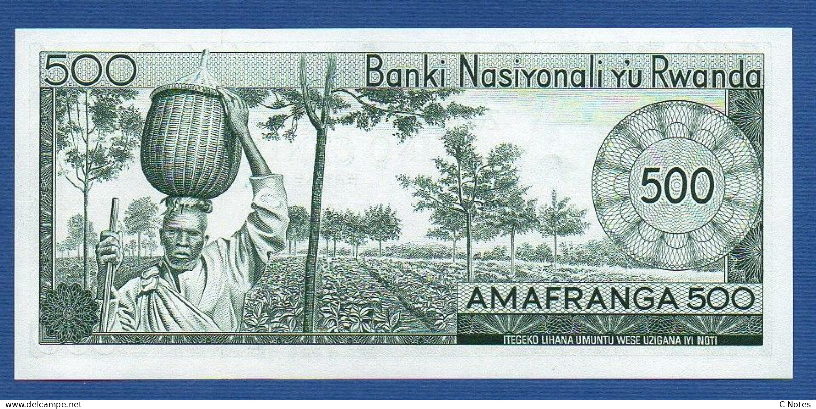 RWANDA - P.11 – 500 FRANCS 1974 UNC,  S/n Z00411 Low Serial Number - Ruanda