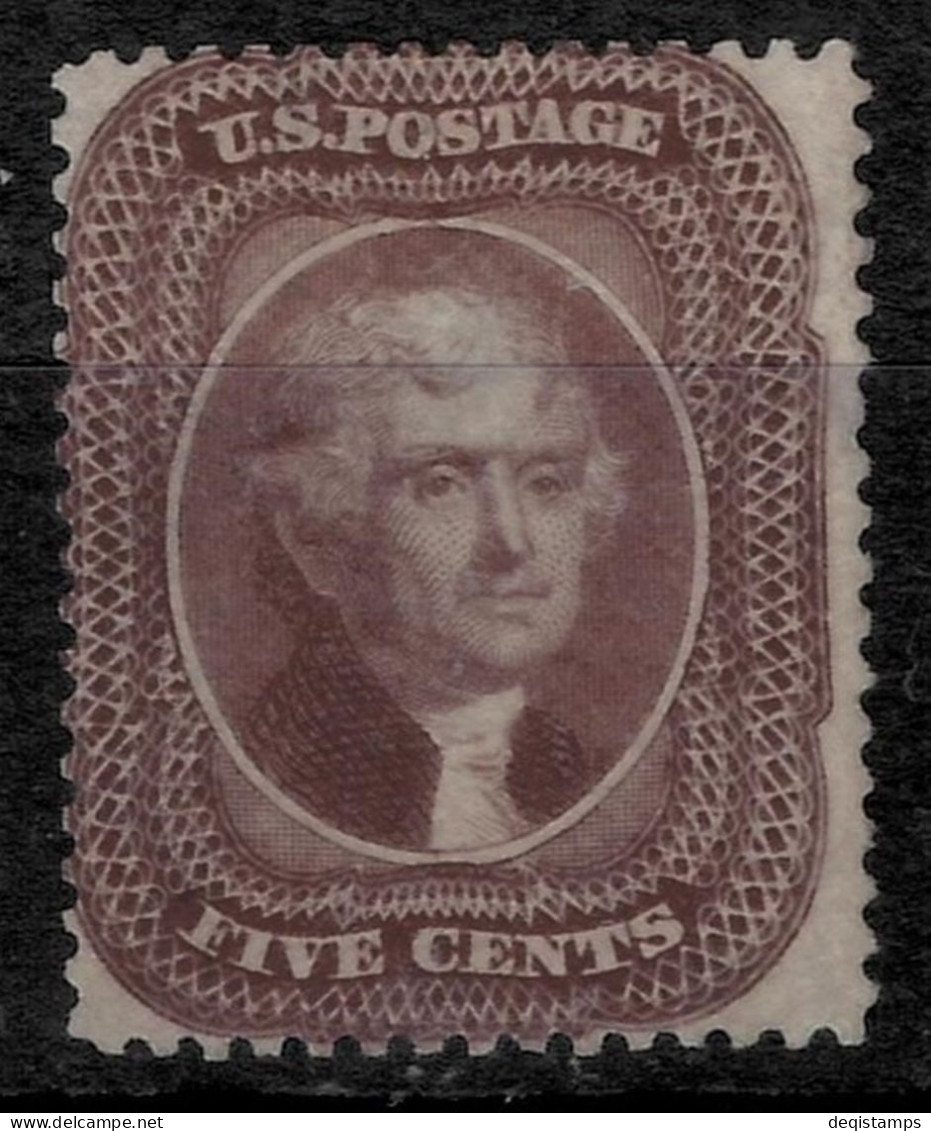 USA Stamp 1860  5 Cents Scott 30A / Jefferson CV $825  MNG Stamp - Neufs