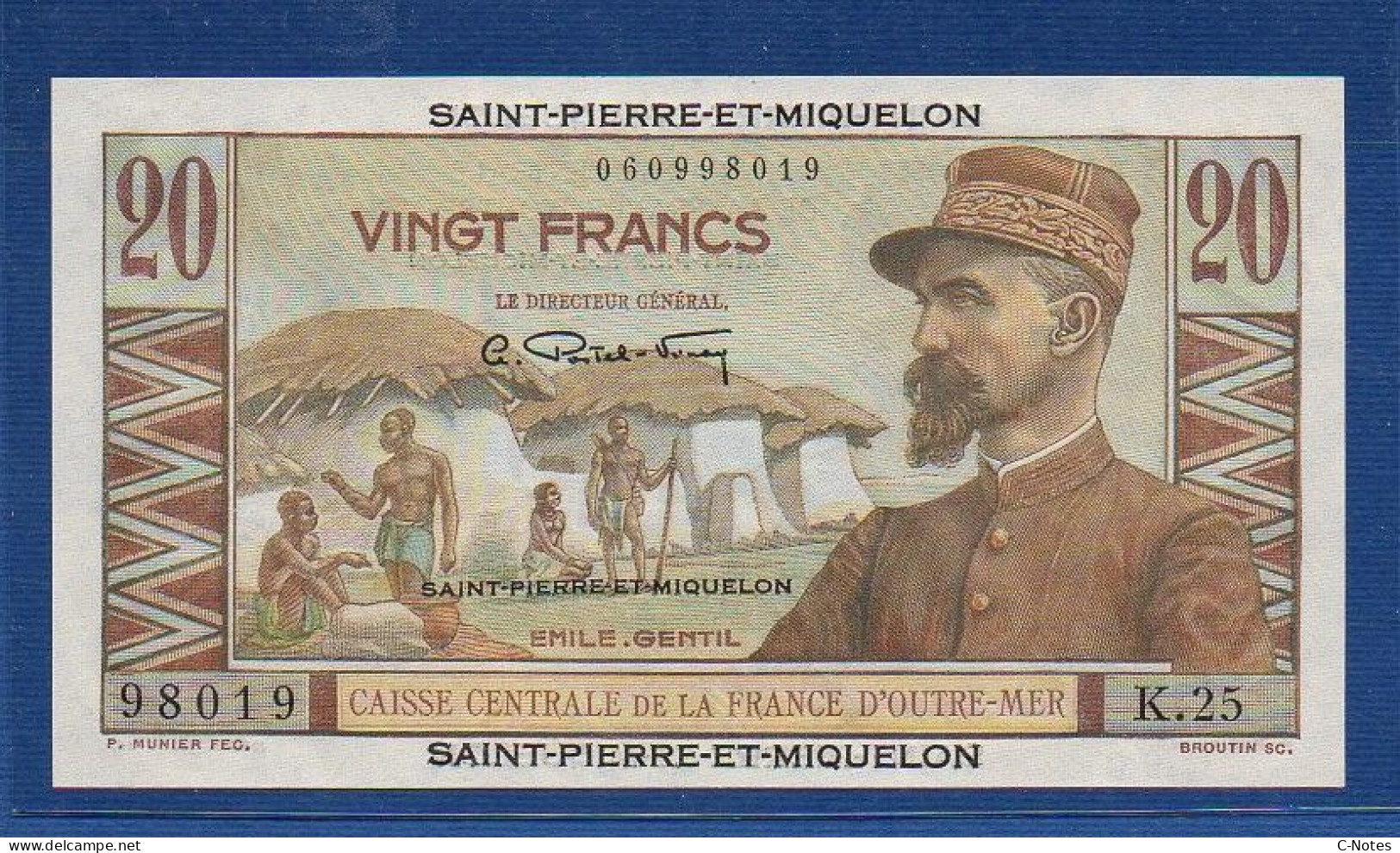 SAINT PIERRE & MIQUELON - P. 24 – 20 Francs ND (1950-1960) UNC, Serie K.25 98019 - Other - America